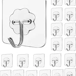 Adhesive Wall Hooks, Clear Transparent, Strong Waterproof, Pack of 10-picture-20