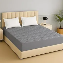 TAG 24 Waterproof Cotton Quilted Mattress Protector for King Size Double Bed Breathable Hypoallergenic Noiseless Ultra Soft Fitted Cover 78x72 inch | Bed Cover (King Size 78x72 inch | 6.5x6 ft, Grey)-picture-22