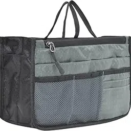 fatmug Polyester Ladies Purse Organizer For Easy Handbag Switch-Multi Pocket Pouch For Women - Grey-picture-55