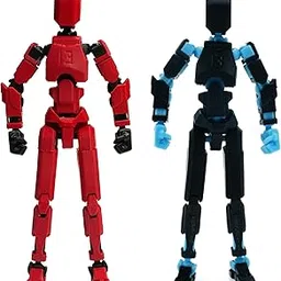 Dummy 13 Action Figure Robot | Fully Articulated 3D Printed Robot Toy | 5.4-inch Collectible Figurine | Matte Finish | Unassembeled | Combo of 2 (FireEngineRed-Black+Black-SkyBlue)-picture-30