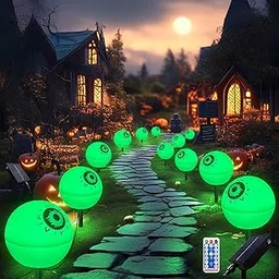 Solar Globe Lights Outdoor Waterproof, Balls Solar Garden Lights with Remote 6 Pack Solar Lights Outdoor for Outside Red Green Color Changing Hallowmas Lawn Patio Yard Backyard Pathway Party Decor-picture-24