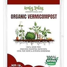 Leafy Tales Organic Vermicompost Fertilizer Manure for Plants - 1 KG, Brown-image-33