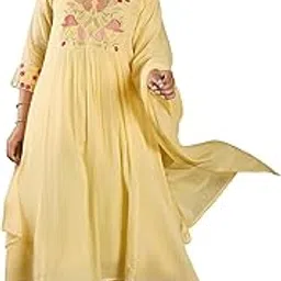 indo era Womens Pure Cotton Embroidered A-Line Kurta Pant Dupatta Set (IESTR9793)-picture-24