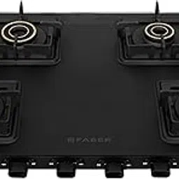 Faber 4 Burner 63Cm Cooktop |Auto Ignition| |Metal Knobs| MS Diamond coated Pan Support | Matt Black Glass Finish |5 Yrs Warranty On Glass & Burners| 2 Yrs comprehensive |COOKTOP BLOSSOM 4BB BK CI AI-picture-12