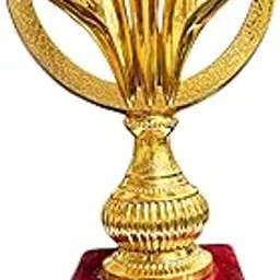 Gold Achievement Trophy with Premium Heavy Red Base, Team Spirit Design, Decorative Award (Set of 1, Small (8 inches))-image-95