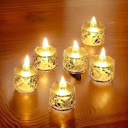 Tmisham Store Crystal tealight Smokeless Candle Light, Flameless led Diya | led Light | Tea Lights for Diwali and Christmas Decorations (Pack of 3)-picture-15