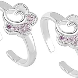 925 Silver Swirlstar Toe Rings for Women Girls Adjustable, Stylish Sparkling Crystal Design, Lightweight Gift for Feet, Trendy Modern Bichiya Jewelry | Lovely Gift-image-6