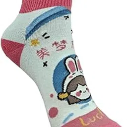 Women Ankle Length Compact Combed Cotton Multicolor Socks Single Pair (Pink White)-image-6