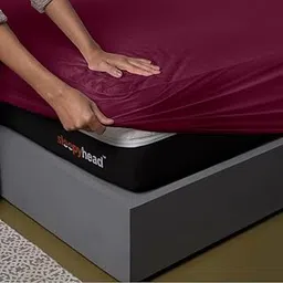 Sleepyhead Bamboo Feel Terry Waterproof Mattress Protector; (78" X 72" Inches King Size; Beetroot)., Maroon-picture-16