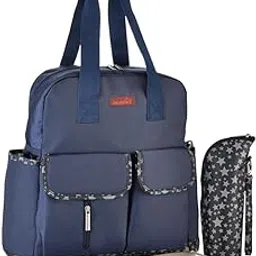 SNAPPSY 6 pcs Mummy Bags Baby Nappy Diaper Changing Bag Bottle Holder Handbag Blue-picture-35