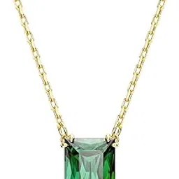 swarovski Stilla pendant, Rectangular cut, Green, Gold-tone plated-picture-50