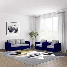 Bharat Lifestyle Tulip Five Seater Sofa Set 3-1-1 (Grey Blue, 5 Seater)-image-22