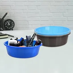 Homestic Pack of 3 Desk Organizer | Stationery Organizer | Multipurpose Organizer | Office Supplies for Pen-Pencil-Staplers | Desktop Organizer | 6 LTR | Gray & Sky Blue & Blue-image-26