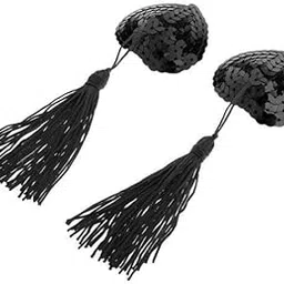 UJEAVETTE 2xNipple Cover Sticker Sexy Toys Women Sequin Tassel Breast Bra Pasty Black-image-82