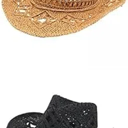 2Pcs Western Cowboy Hat Wide Brim Sun Hat Beach Hat for Outdoor Black Khaki|Clothing, Shoes & Accessories | Womens Accessories | Hats-image-41