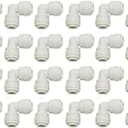 3/8 Inch Double Push Elbow | 90 Degree RO Pipe Jointer Imported Quaity Both Side Lock Connector 10 mm (Pack Of 50)-image-0