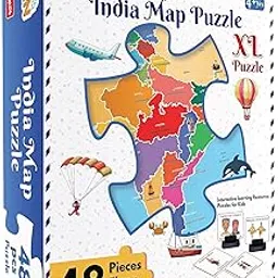 Funskool - Play & Learn -India Map 3 Feet Large Size,Educational,48 Pieces,Puzzle,for 3 Year Old Kids and Above,Toy-picture-18