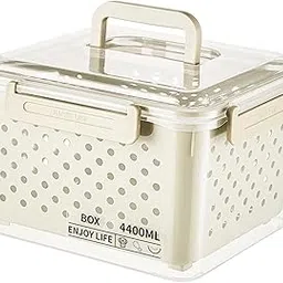 THE STYLE SUTRA Fruit Container for Fridge with Drain Basket with Colander Pantry Keep Fresh 20x16x15cm-image-26