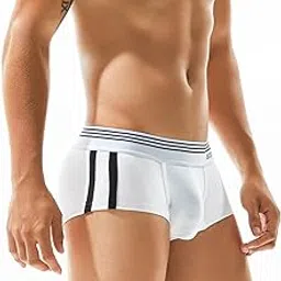 panteasy Pack of 3 Menswear Side Stripe Print Design Stretchable Short Length Brief image 1