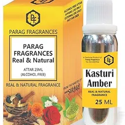 Parag Fragrances 25ml Kasturi Amber Attar With Fancy Empty Bottle (Alcohol Free, Long Lasting, Natural Attar) Also Available in 50/100/200/500 pack-picture-43