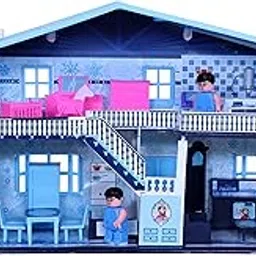Toyzone Dollhouse (50 pcs) | Play Set for Girls| Role Play Set| Doll House with Furniture| Doll House Play Set for Kids with Furniture | Pretend Play Set (Frozen Party Home Doll House (50pcs))-picture-32