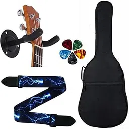 MOCKING BIRD Acoustic Guitar Bag Foam Padded Guitar Cover for 38, 39, 40, 41 inch with Adjustable Guitar Strap Wall Mount Hanger and Guitar Picks for Acoustic Electric Bass Guitar case (Blue Thunder)-image-9