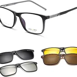 grey jack Square Clip on Sunglasses with 3D Polarized Lens,TR90 Frame and 4PCS Magnetic Lens Spectacle Frame for Myopic Men Women TR6049-picture-12