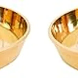 Bhog/Prasad, Prasadam Brass Plate, Katori, Bowl, Prashad Pital Thali for Pooja, Puja Items, Pooja Articles Small Size 2.5 Inch, Set of 2 (2, 2.5 inch)-image-0
