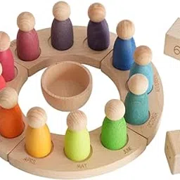Fashion My Day Rainbow Wood Peg Dolls Montessori Toys for Toddlers Boys Girls Birthday Gift-image-51