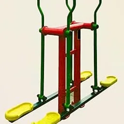 Double Cross Walker, Outdoor Fitness Equipment with Red Frame and Green Posts, Yellow Foot Pedals, Exercise Machine for Physical Training-picture-23