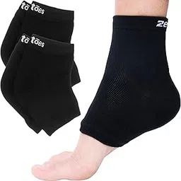 ZenToes Moisturizing Heel Socks 2 Pairs Gel Lined Toeless Spa Socks to Heal and Treat Dry, Cracked Heels While You Sleep (Men's Large, Black)-picture-10