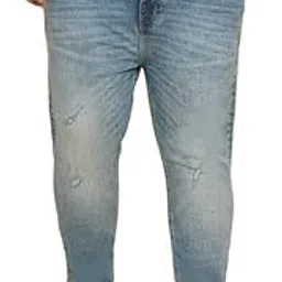john pride Plus Size Men's Stretchable Mid-Rise Comfort Fit Clean Look Blue Cotton Jeans for Men-picture-12