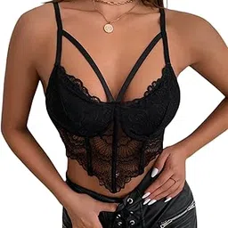 Women's Push Up Bustiers Corsets Strapless Sexy Boned Bustier Crop Top Off Shoulder Clubwear |E-Sleeveless Black |M-image-91