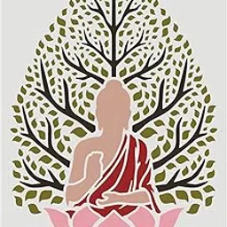 FINGERINSPIRE Buddha & Tree Stencil - 11.7x8.3in Reusable Pattern for Painting on Wall, Canvas, Furniture & Paper-picture-26