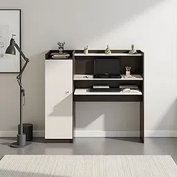 Woodwider Florian Engineered Wood Study Table, Workstation, Computer, Laptop, WFH Office Desk, Gaming Table with Storage, Large (Wenge White)-picture-19
