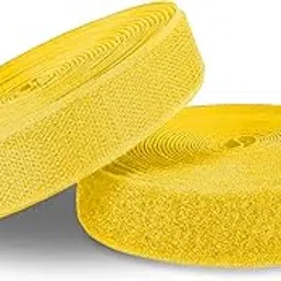 1 Inch Yellow Hook and Loop Tape 5 Yards Sew on Non-Adhesive Nylon Heavy Duty Strips Fabric Roll Fastener Set Ideal for Military Form Bags Clothes Shoes Backpacks Home Office School Craft DIY-picture-15