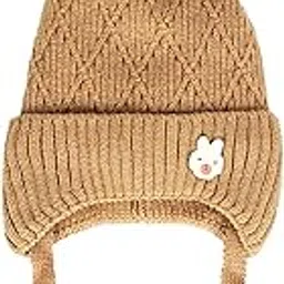 nyra decor Baby Boys Girls Winter Knit Cap Hat Soft Fleece Velvet Fur Ear Flap Woolen Hat | Skull Beanie Unisex Kids Winter Hat(3 Months - 9 Years)-picture-34