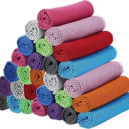 BBTO Cooling Towel Microfiber Ice Towel Cool Cold Sport Towel Face and Neck Soft Breathable Chilly Sweat Towel for Yoga Gym Workout Hot Weather Camping Running, 32 x 12 Inches(Mixed Colors, 30 Pieces)-picture-24