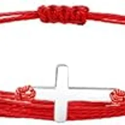 colorful bling Adjustable Braided Stainless Steel Corss Multicolor Rope String Handmade Braided Bracelet for Men Women Lucky Protection Religious Faith Jewelry-picture-35