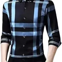 Men’s Lycra Stretch Shirt – Slim Fit Quick Dry Workout Shirt – Moisture Wicking Activewear for Gym, Training, Running Black Checks-picture-10