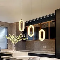 SWIATLO Modern Crystal Oval LED Hanging Pendant Light for Living Room | Led Hanging Lamp for Drying Room | Led Ceiling Lamp Led Pendant Light for Home/Cafe/Restaurant/Bar (Pack of 3)-picture-13