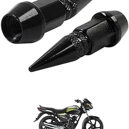 LOVMOTO Universal Spiked Valve Caps,Aluminum Alloy Dustproof and Waterproof Tire Valve Stem Caps, Suitable for Cars, Trucks and Motorcycles (2PCS Black) Comfortable with St-ar ci-ty-picture-13