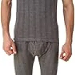 hap Kings Men's Round Neck Half Sleeve Charcoal Grey Melange Winter Thermal Set of Top Trouser-picture-17