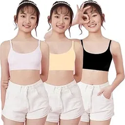 Women's Seamless Sports Bra, Multipack Cotton Blend, Black White Pink, Comfortable Workout Yoga Fitness Bralette-picture-27