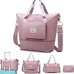 verat Nylon 42 Cms Imported Travelling Bag for Women/Convertible Travel Luggage/Duffle Bags/Foldable-Expandable Handbags/Waterproof Travel Companion Luggage Bag (Duffle Pouch -Pink) image 1
