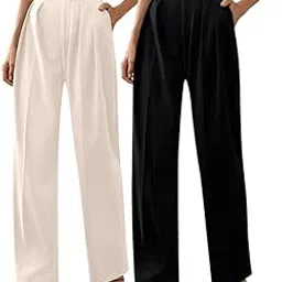 greciilooks High Waist Cotton Trousers for Women – Flared Parachute Pants with Side Pockets | Casual Travel Cargo Pants (Available in Plus Size and Combo Pack of 2)-picture-31
