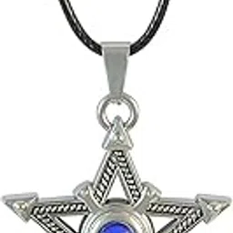 sarah Star with Blue Faux Stone Blue Color Pendant Necklace for Men::Boys-picture-44