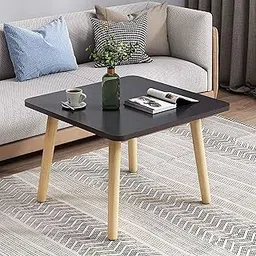 WOOYNEX -Side Table Home Storage Organizer Wooden End Table, Modern Bedside Table Square Accent Table Nightstand for Small Space, Living Room, Bedroom, Office, Easy Assembly,(Black) image 1