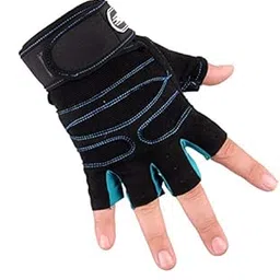 LAFILLETTE Shockproof Anti-Slip Outdoor Professional Road Bike Bicycle Half Finger Cycling Gloves for Men Sport Gloves (Blue, Microfiber)-picture-33