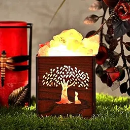 Global Aroma Wooden Basket Himalayan Rock Salt Lamp for Positive Energy, Vastu, Healing, Harmony, Purification, Best Wellness, Brown-picture-38